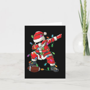 Santa Dabbing With Ball Christmas Football Player  Card