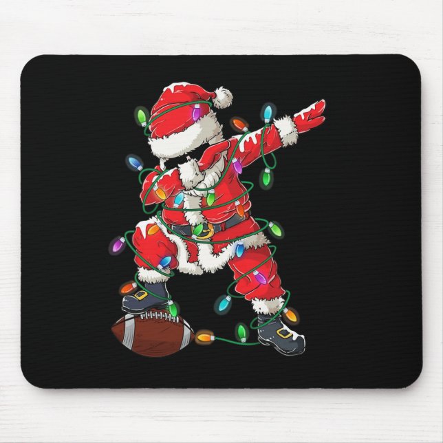 Santa Dabbing With Ball Christmas Football Player  Mouse Mat (Front)