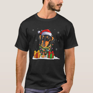 Santa Dachshund Christmas Lights Sweater Xmas Dog