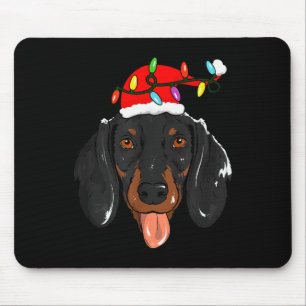 Santa Dachshund Light Christmas  Mouse Mat