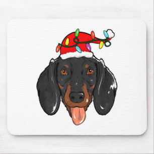 Santa Dachshund Light Christmas  Mouse Mat