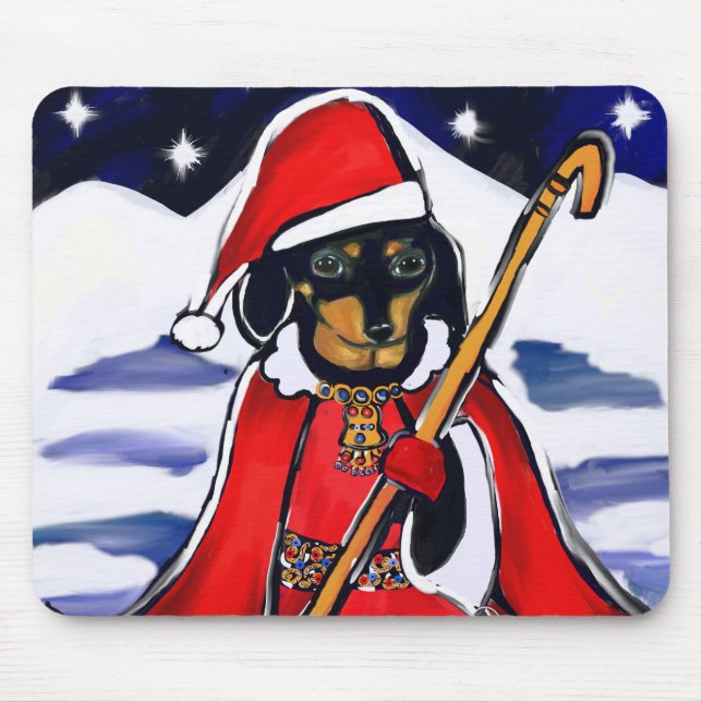 SANTA DACHSHUND MOUSE MAT (Front)