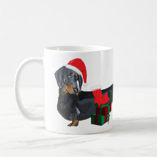 Santa Dachshund on Christmas Coffee Mug