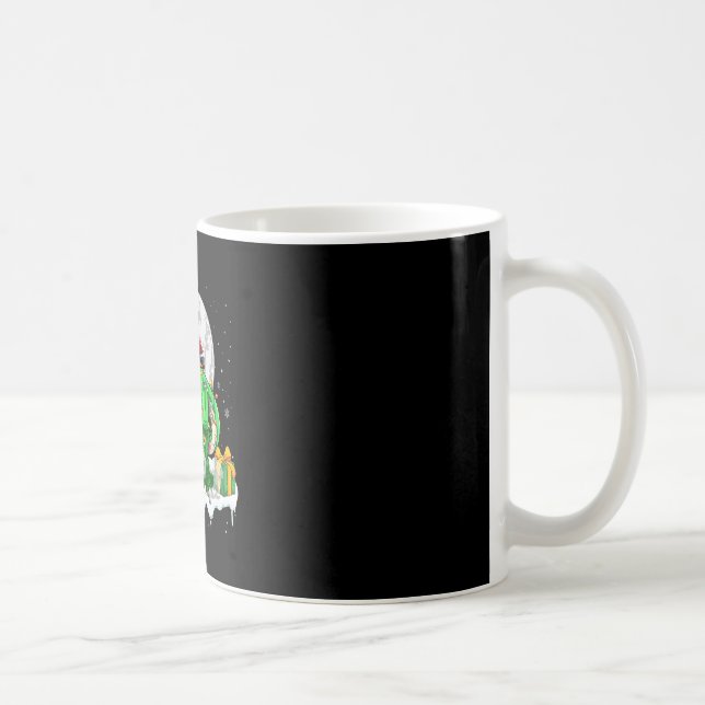 Santa Dachshund Riding T-rex Christmas Owner Kids  Coffee Mug (Right)