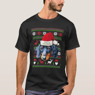 Santa Dachshund Ugly Merry Christmas 2021 T-Shirt