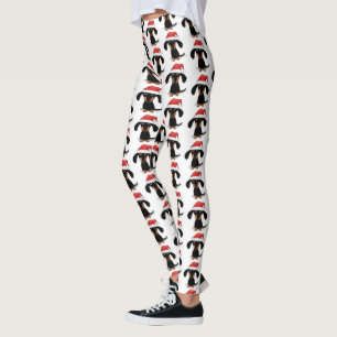 Santa Dachshunds Christmas Wiener Dog Pattern Leggings