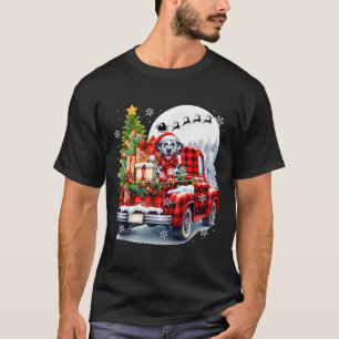 Santa Dalmatian On Pickup Truck Christmas Owner Ki T-Shirt