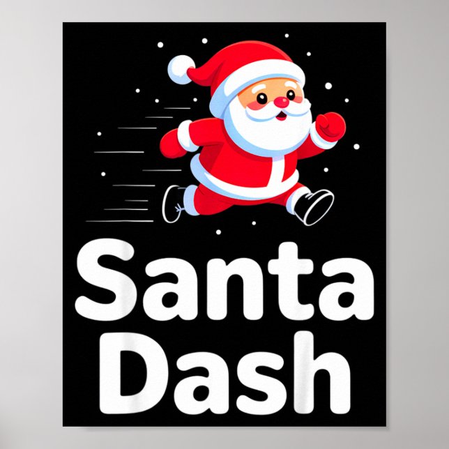 Santa Dash Christmas Running Runner Costume Xmas 5 Poster (Front)