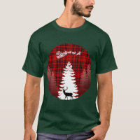 santa deer christmas tree red chequered plaid