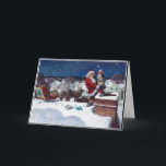 Santa Delivering Books on Christmas Card<br><div class="desc">Santa delivering books on Christmas,  painting by N.C. Weyeth</div>