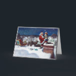 Santa Delivering Books on Christmas Card<br><div class="desc">Santa delivering books on Christmas,  painting by N.C. Weyeth</div>