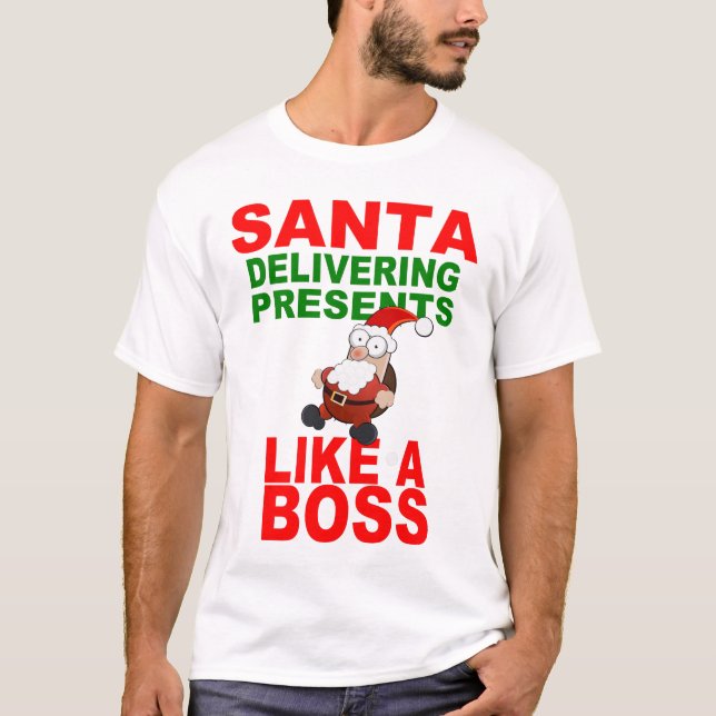 SANTA DELIVERING PRESENTS T-Shirt (Front)