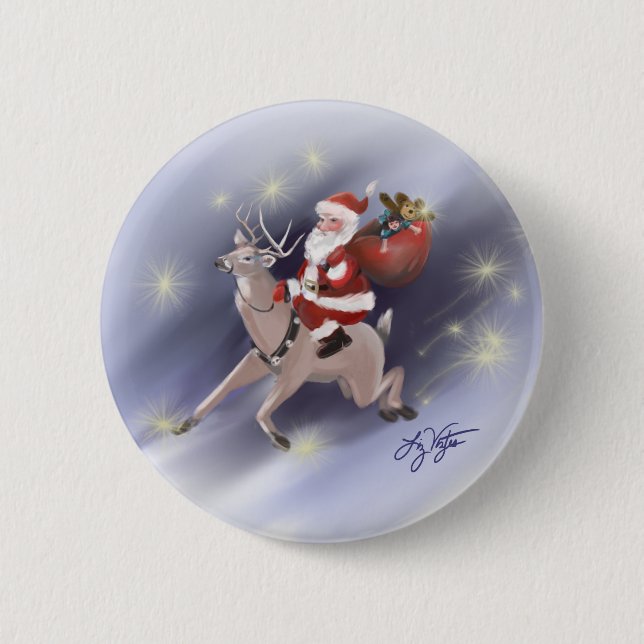 Santa Delivers Button (Front)