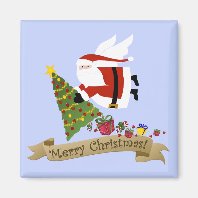 Santa Delivers | Christmas Magnet (Front)