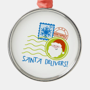 Santa Delivers! Metal Tree Decoration