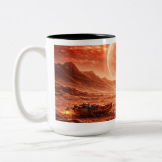 Santa Delivers on Red Planet Two-Tone Coffee Mug