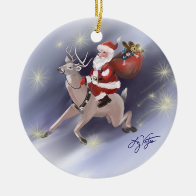 Santa Delivers Ornament (Front)