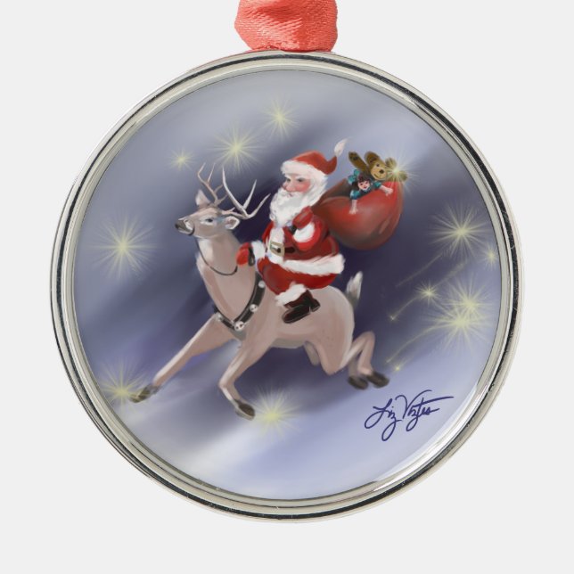 Santa Delivers Ornament (Front)