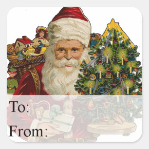 Santa Delivers Vintage Christmas Gift Tag