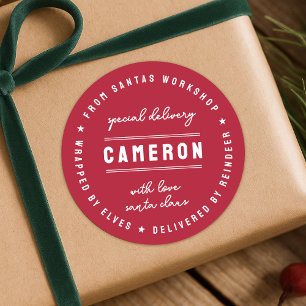 Santa Delivery Sticker   Christmas Gift Seal Label