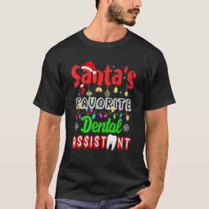 Santa Dental Assistant Xmas Light Funny Christmas T-Shirt