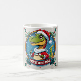 Santa Dinosaur Christmas Funny “Merry Dino-Mas”  Coffee Mug