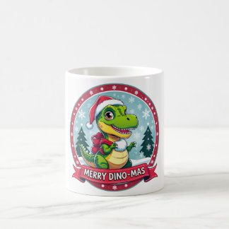 Santa Dinosaur Christmas Funny “Merry Dino-Mas”  Coffee Mug
