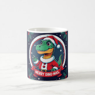 Santa Dinosaur Christmas Funny “Merry Dino-Mas”  Coffee Mug