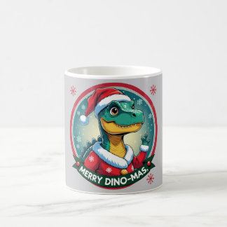 Santa Dinosaur Christmas Funny “Merry Dino-Mas”  Coffee Mug