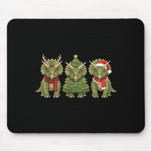 Santa Dinosaur Christmas Tree Triceratops Lover Xm Mouse Mat