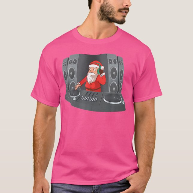 Santa Dj Christmas Gift Deejay Techno Hip Hop Part T-Shirt (Front)