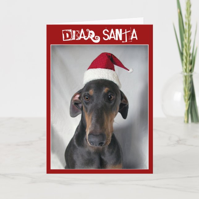 Santa Dog Christmas greeting card (Front)