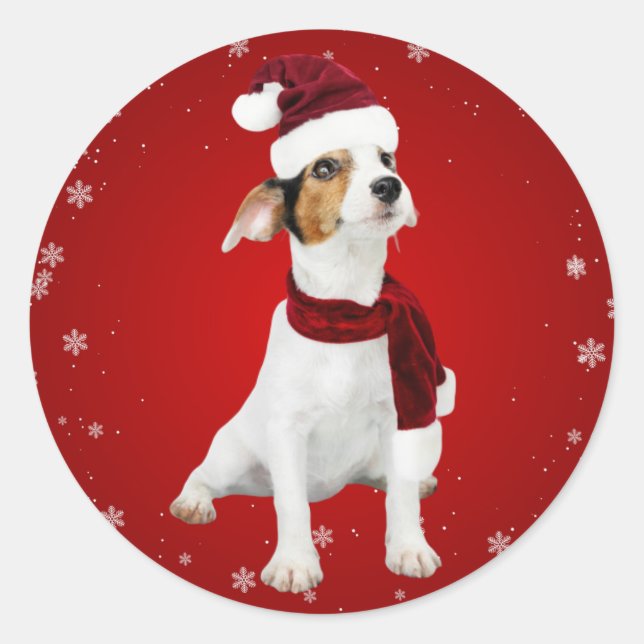 Santa Dog Christmas Sticker Sheet (Front)