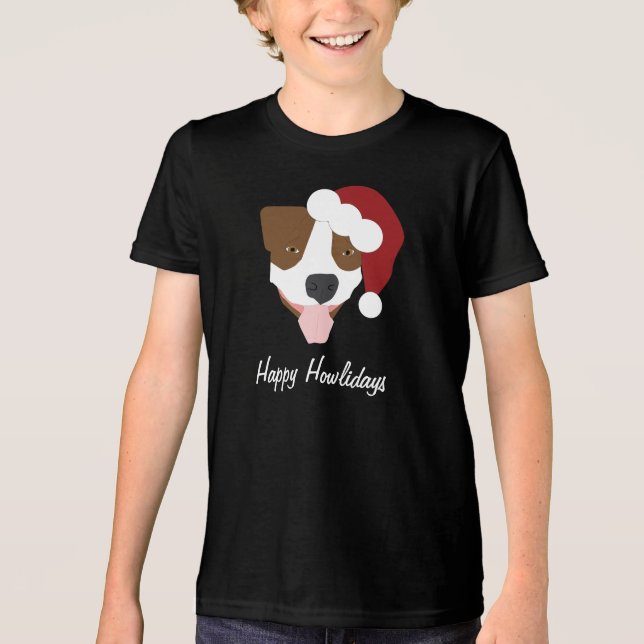 Santa Dog - Customisable Tri-Blend Shirt (Front)