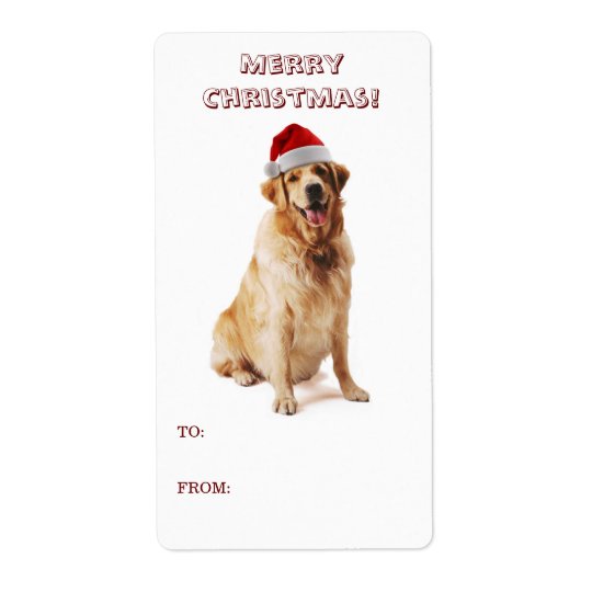 Santa Dog Gift Label Shipping Label