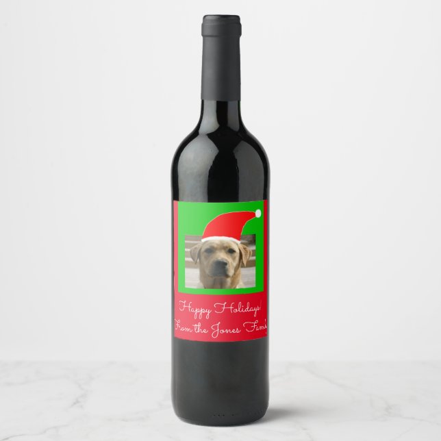 Santa Dog Holiday 4Artie Wine Label (Front)