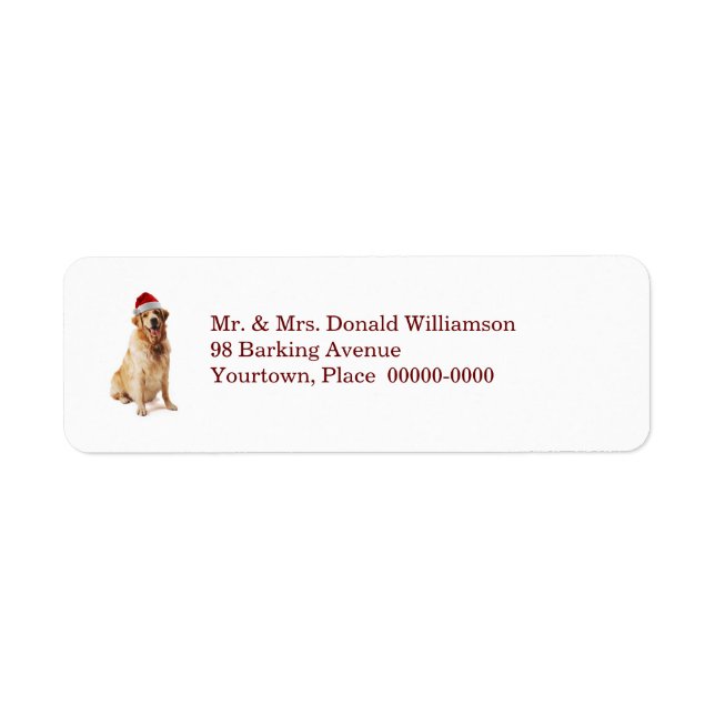 Santa Dog Return Address Label (Front)