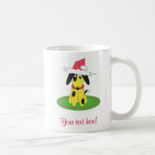 santa doggy - personalised coffee mug