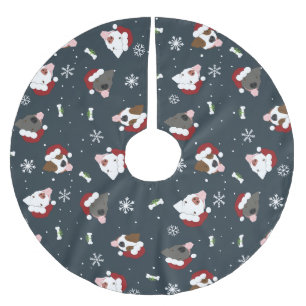 Santa Dogs Brushed Polyester Tree Skirt