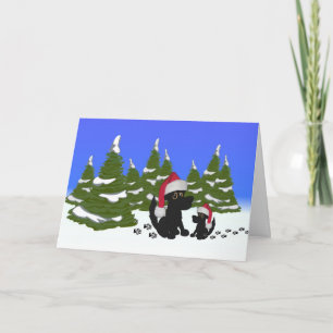 Santa Dogs Merry Christmas Card