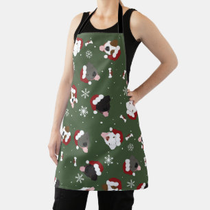 Santa Dogs on Green Apron