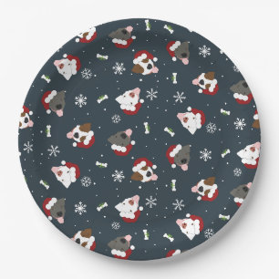 Santa Dogs Paper Plate