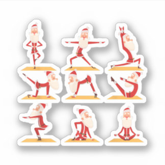 Santa Doing Yoga Exercises Poses Meditation Christ