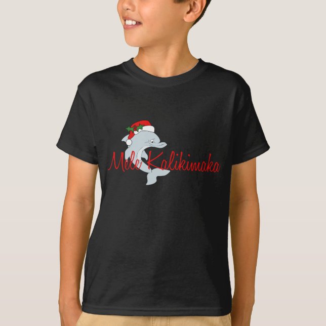 Santa dolphin Hawaiian Christmas T-Shirt (Front)