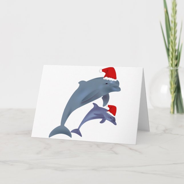 santa dolphins holiday card (Front)