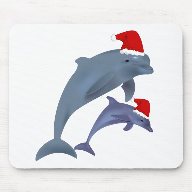 santa dolphins mouse mat (Front)