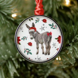 Santa Donkey Christmas Ornament Keepsake