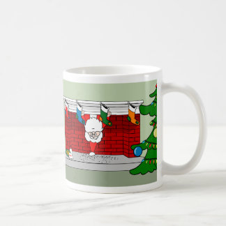 Santa Down the Chimney Christmas Mug