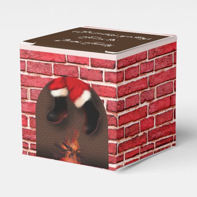 Santa down the chimney  favour box (Front Side)