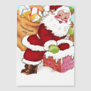 Santa Down the Chimney Holiday Card
